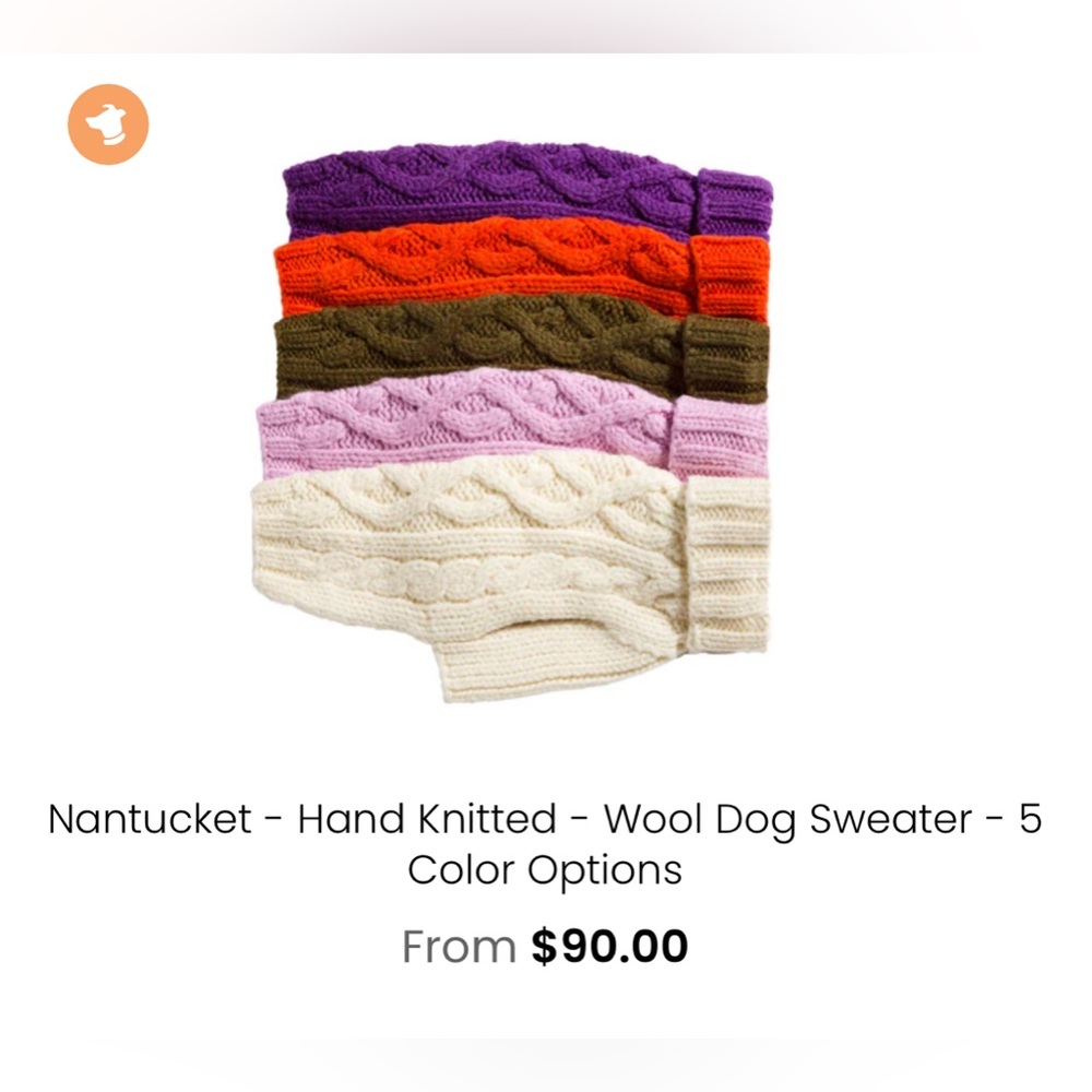Canine Styles Nantucket Hand Knit Wool Dog Sweater - Pink - Picture 8 of 8